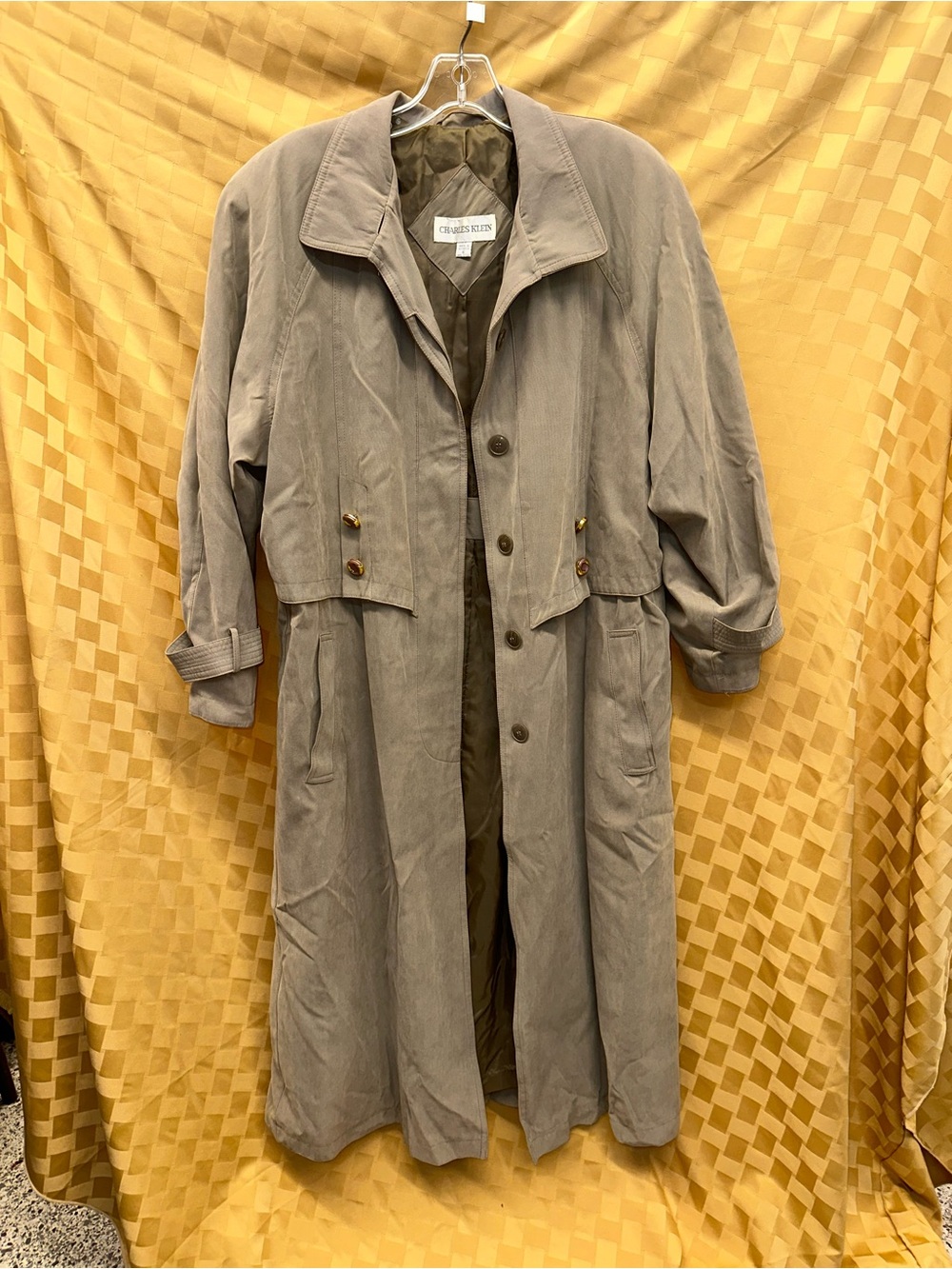 Vintage Women's Taupe Trench Coat by Charles Klein